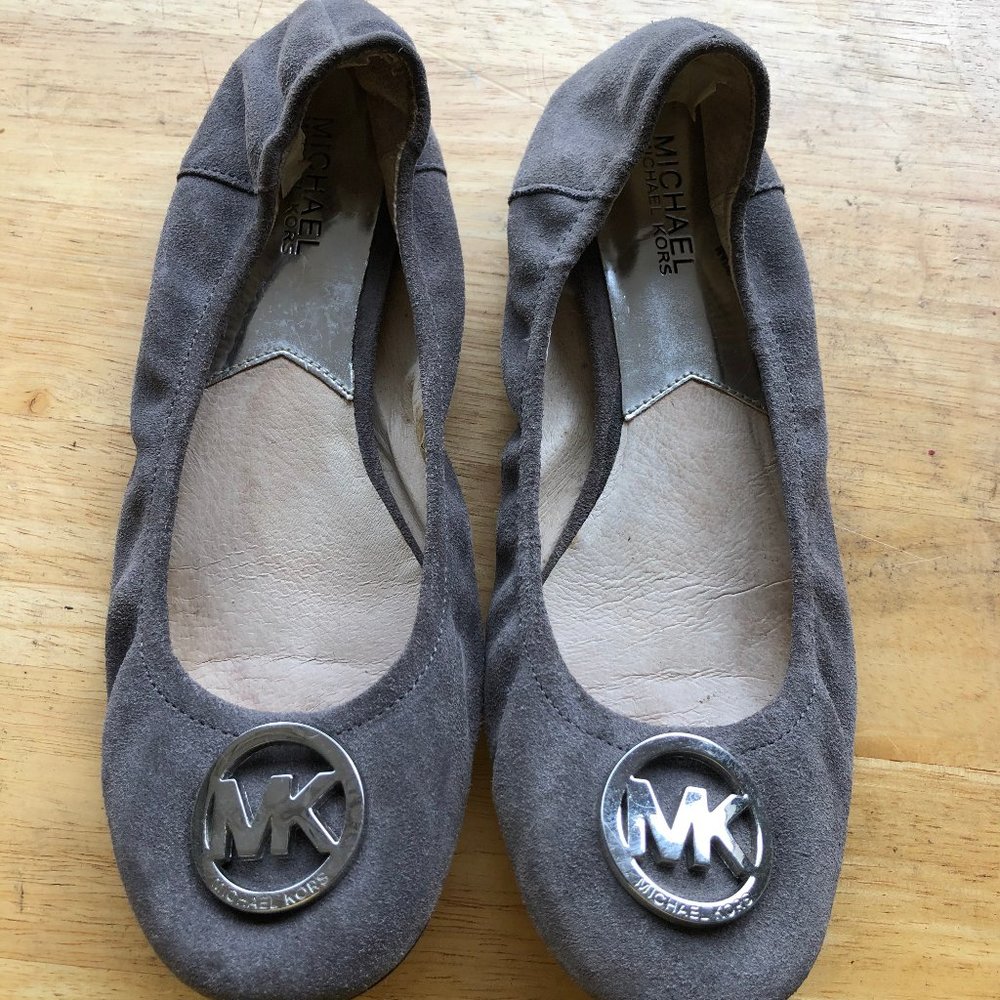 Grey Suede Flats Michael Kors